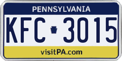 PA license plate KFC3015