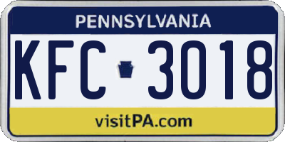 PA license plate KFC3018