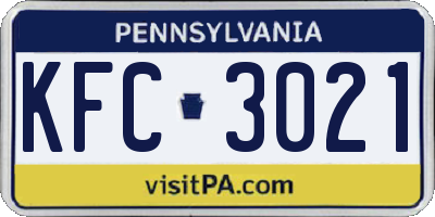 PA license plate KFC3021