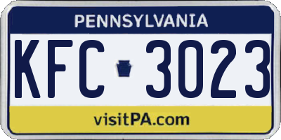 PA license plate KFC3023