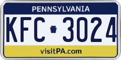 PA license plate KFC3024