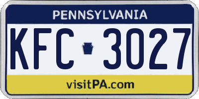 PA license plate KFC3027