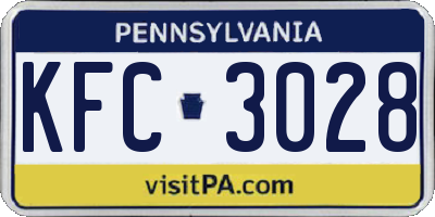 PA license plate KFC3028