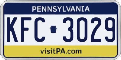 PA license plate KFC3029