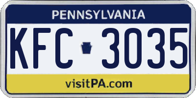 PA license plate KFC3035