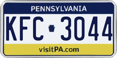 PA license plate KFC3044