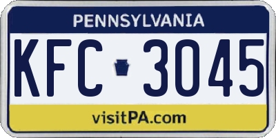 PA license plate KFC3045