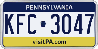 PA license plate KFC3047
