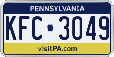 PA license plate KFC3049