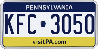 PA license plate KFC3050