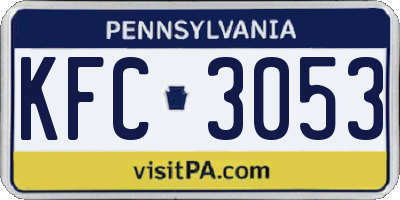 PA license plate KFC3053
