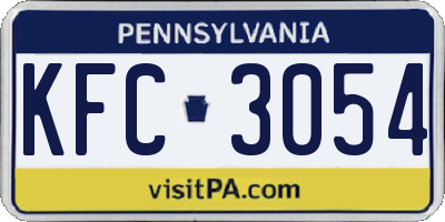 PA license plate KFC3054