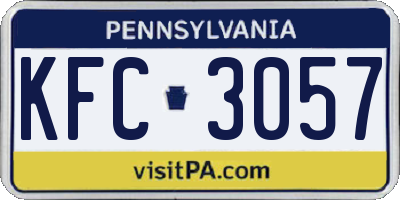 PA license plate KFC3057