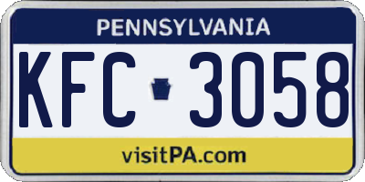 PA license plate KFC3058