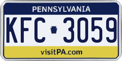 PA license plate KFC3059