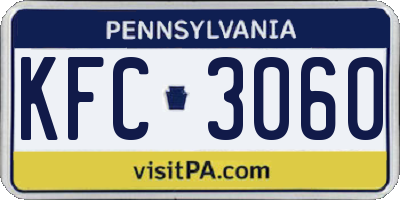 PA license plate KFC3060