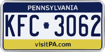 PA license plate KFC3062