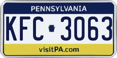 PA license plate KFC3063