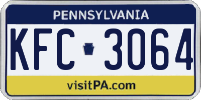 PA license plate KFC3064