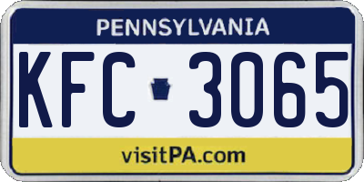 PA license plate KFC3065
