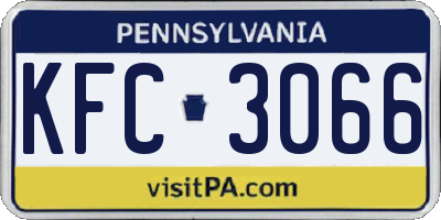 PA license plate KFC3066