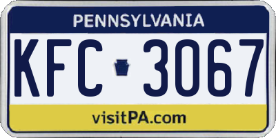 PA license plate KFC3067