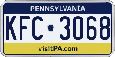 PA license plate KFC3068