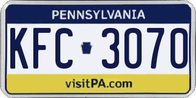 PA license plate KFC3070
