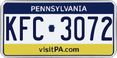 PA license plate KFC3072