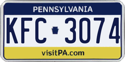 PA license plate KFC3074