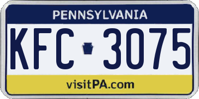 PA license plate KFC3075