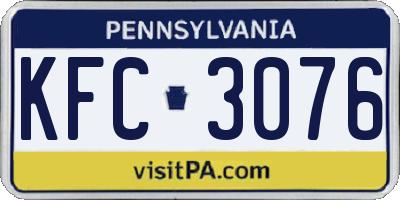 PA license plate KFC3076
