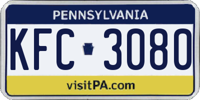 PA license plate KFC3080