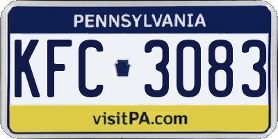 PA license plate KFC3083