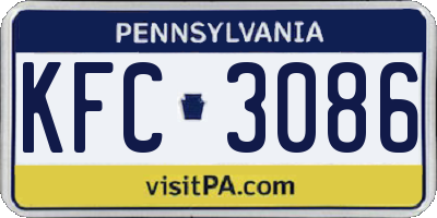 PA license plate KFC3086