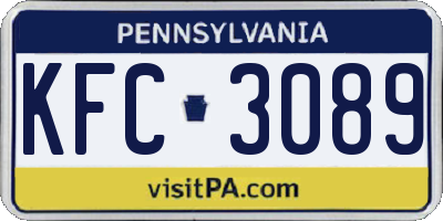 PA license plate KFC3089