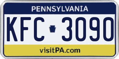 PA license plate KFC3090