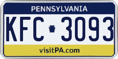 PA license plate KFC3093