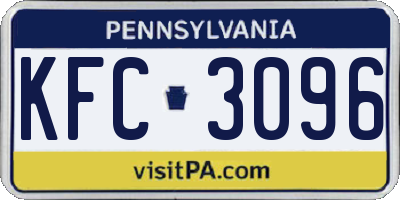 PA license plate KFC3096