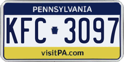 PA license plate KFC3097