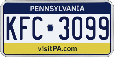 PA license plate KFC3099