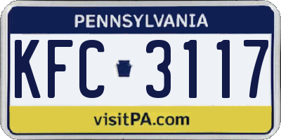 PA license plate KFC3117