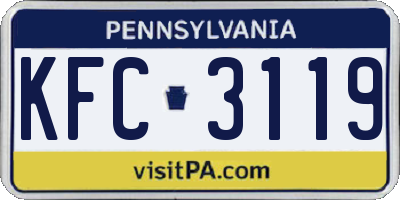 PA license plate KFC3119