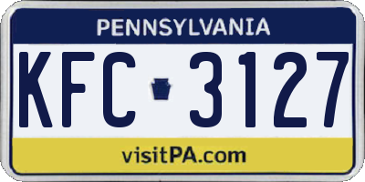 PA license plate KFC3127