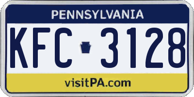 PA license plate KFC3128