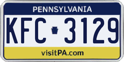 PA license plate KFC3129