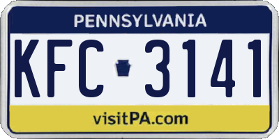 PA license plate KFC3141