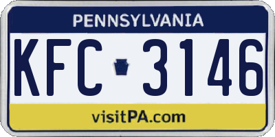 PA license plate KFC3146