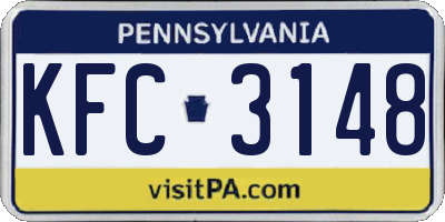 PA license plate KFC3148