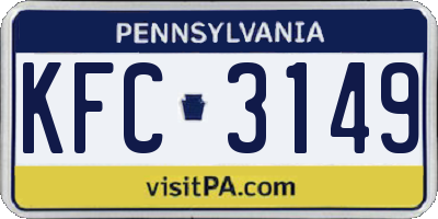 PA license plate KFC3149